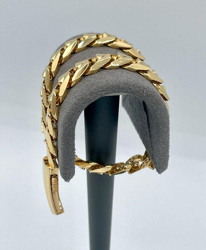 18K Solid Gold Miami Cuban Bracelet, Real 18K Yellow Gold Chunky Cuban Chain Link Bracelet,7 MM Thick, Real Gold Bracelet For Men & Women!