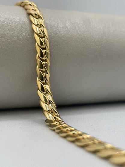 Solid 18K Gold Curb Chain, Cuban Miami Chain, Real Solid Gold,5.5mm Thick, Luxury Bracelet Gold,Gift For Her/Him