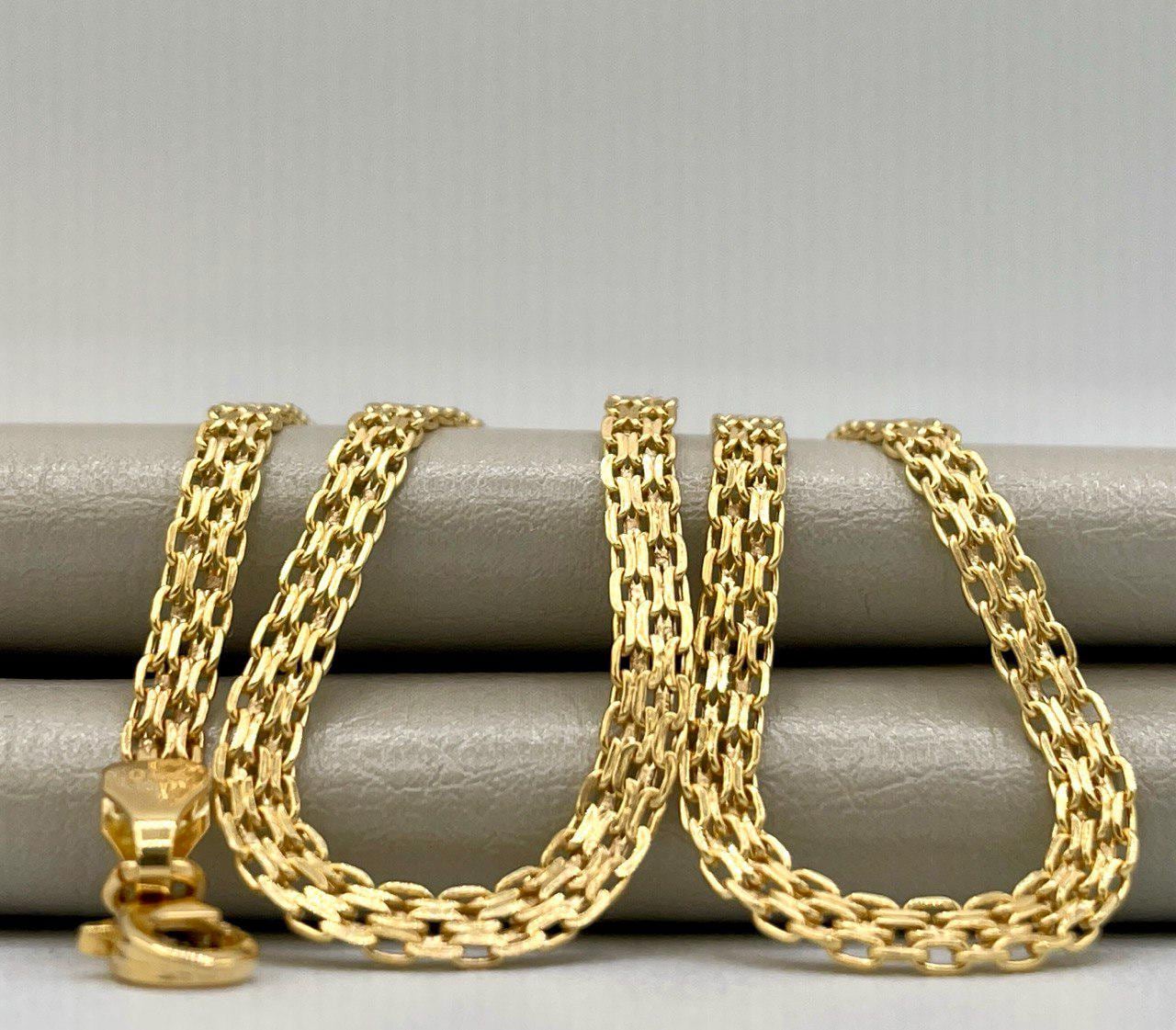 18k Gold Bismark Chain Necklace (3.2mm) Real 18K Gold Chain Necklace, Retro Bismarck Chain, Vintage Look Chain, Elegant Jewelry,Gift for Her