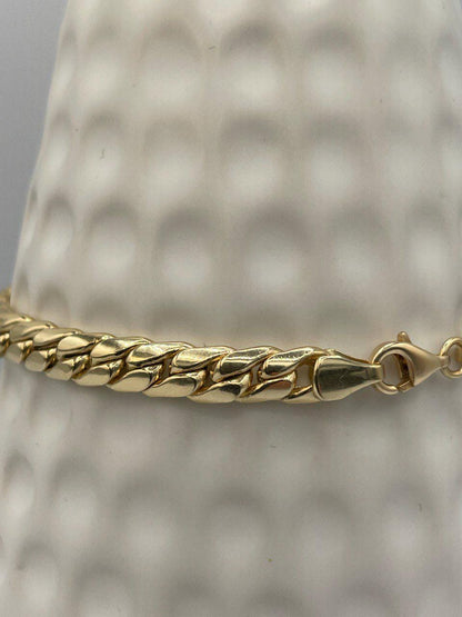 Solid 18K Gold Curb Chain, Cuban Miami Chain, Real Solid Gold,5.5mm Thick, Luxury Bracelet Gold,Gift For Her/Him