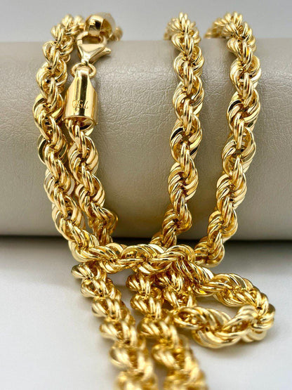 Solid Gold 18k Rope Chain, Chunky Gold Rope Chain,Real Gold Chain,For Him/Her,Birthday Gift,Anniversary Gift.