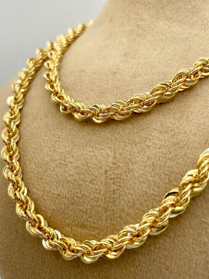 Solid Gold 18k Rope Chain, Chunky Gold Rope Chain,Real Gold Chain,For Him/Her,Birthday Gift,Anniversary Gift.