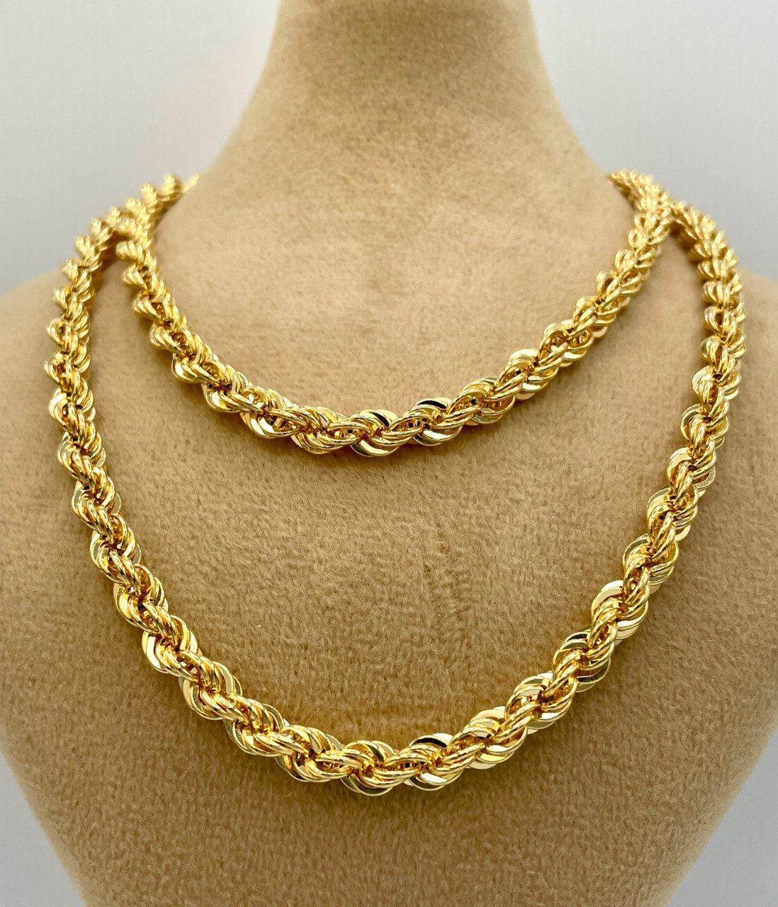 Solid Gold 18k Rope Chain, Chunky Gold Rope Chain,Real Gold Chain,For Him/Her,Birthday Gift,Anniversary Gift.