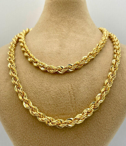 Solid Gold 18k Rope Chain, Chunky Gold Rope Chain,Real Gold Chain,For Him/Her,Birthday Gift,Anniversary Gift.