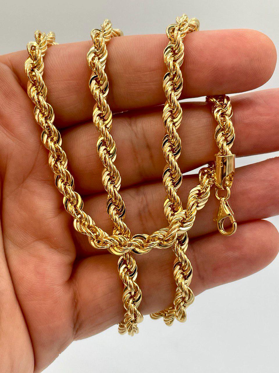Solid Gold 18k Rope Chain, Chunky Gold Rope Chain,Real Gold Chain,For Him/Her,Birthday Gift,Anniversary Gift.
