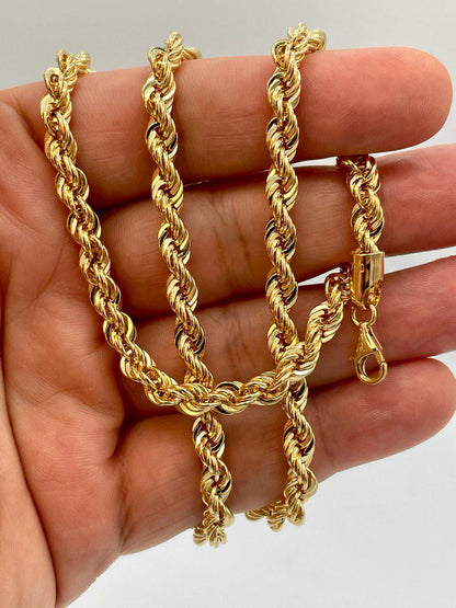 Solid Gold 18k Rope Chain, Chunky Gold Rope Chain,Real Gold Chain,For Him/Her,Birthday Gift,Anniversary Gift.