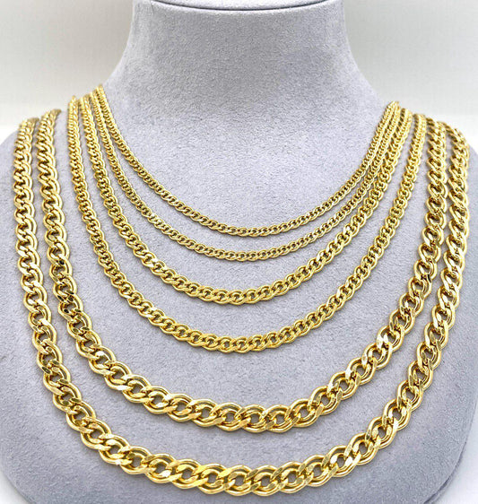 14K Solid Gold Chino Id Chain,Real Gold Chain, 3mm/4.5mm/6.5mm Thickness, Birthday gift For Him/Her