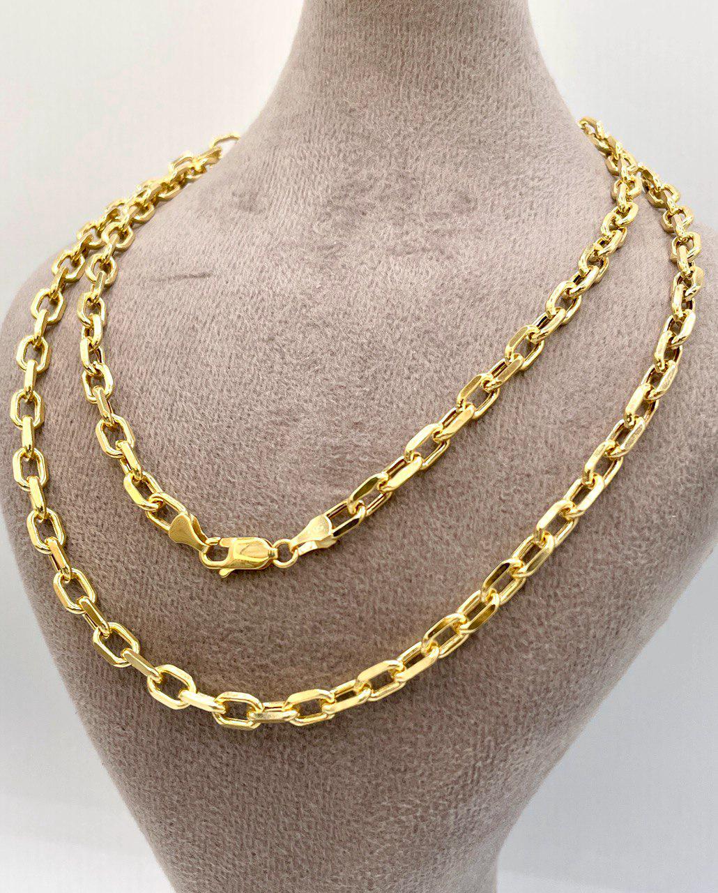 14K Real Solid Gold Diamond Cut, Cable Necklace Chain, Diamond cut Cable Chain (5mm Thickness), Birthday Gift, For Her/Him