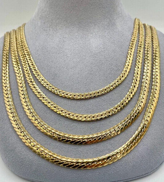 14K Solid Gold Miami Cuban Chain Necklace, Curb Cuban Links Chain, Real 14K Gold Chain for Men/Women,Thick4.5mm 5.5mm  24", 14K Gold Chain!