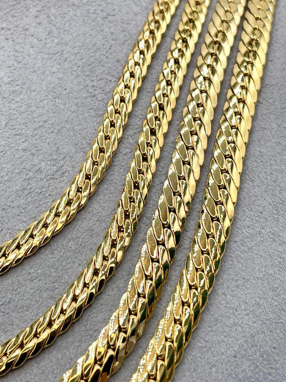 14K Solid Gold Miami Cuban Chain Necklace, Curb Cuban Links Chain, Real 14K Gold Chain for Men/Women,Thick4.5mm 5.5mm  24", 14K Gold Chain!