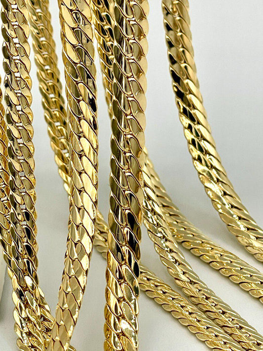 14K Solid Gold Miami Cuban Chain Necklace, Curb Cuban Links Chain, Real 14K Gold Chain for Men/Women,Thick4.5mm 5.5mm  24", 14K Gold Chain!