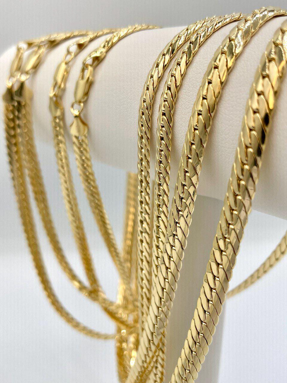 14K Solid Gold Miami Cuban Chain Necklace, Curb Cuban Links Chain, Real 14K Gold Chain for Men/Women,Thick4.5mm 5.5mm  24", 14K Gold Chain!