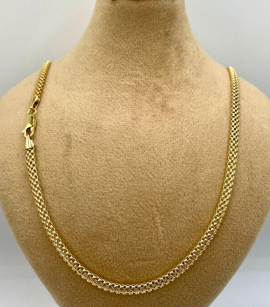 14Karat Gold Snake Necklace Chain,Real 14Karat Gold,Yellow Gold(4mm)Thick,Birthday Gift, Gift For Men/Women,Anniversary Gift,Gift FOR Mom.