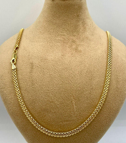 14Karat Gold Snake Necklace Chain,Real 14Karat Gold,Yellow Gold(4mm)Thick,Birthday Gift, Gift For Men/Women,Anniversary Gift,Gift FOR Mom.