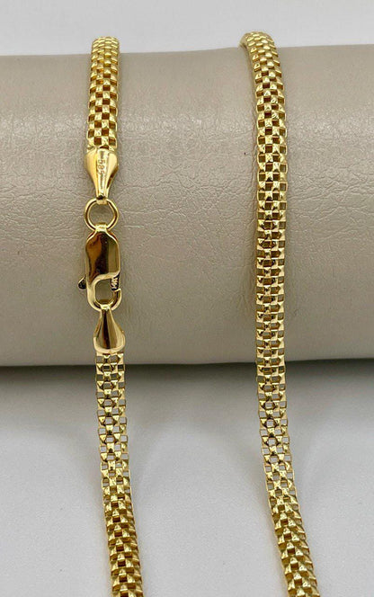 14Karat Gold Snake Necklace Chain,Real 14Karat Gold,Yellow Gold(4mm)Thick,Birthday Gift, Gift For Men/Women,Anniversary Gift,Gift FOR Mom.