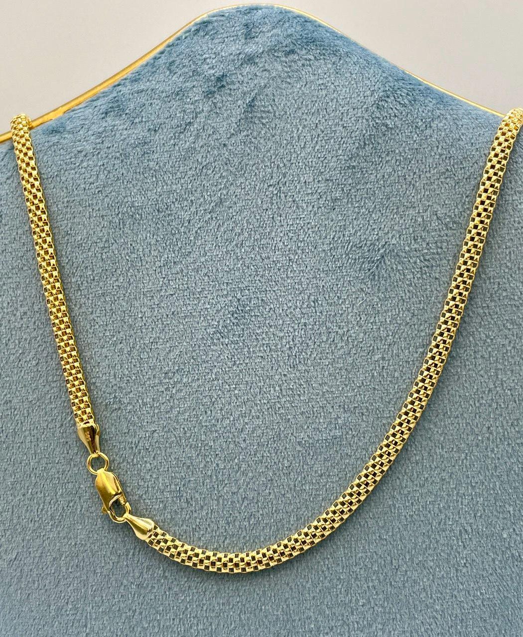14Karat Gold Snake Necklace Chain,Real 14Karat Gold,Yellow Gold(4mm)Thick,Birthday Gift, Gift For Men/Women,Anniversary Gift,Gift FOR Mom.