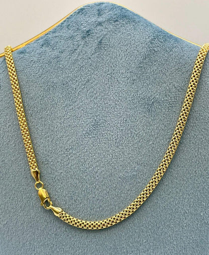 14Karat Gold Snake Necklace Chain,Real 14Karat Gold,Yellow Gold(4mm)Thick,Birthday Gift, Gift For Men/Women,Anniversary Gift,Gift FOR Mom.