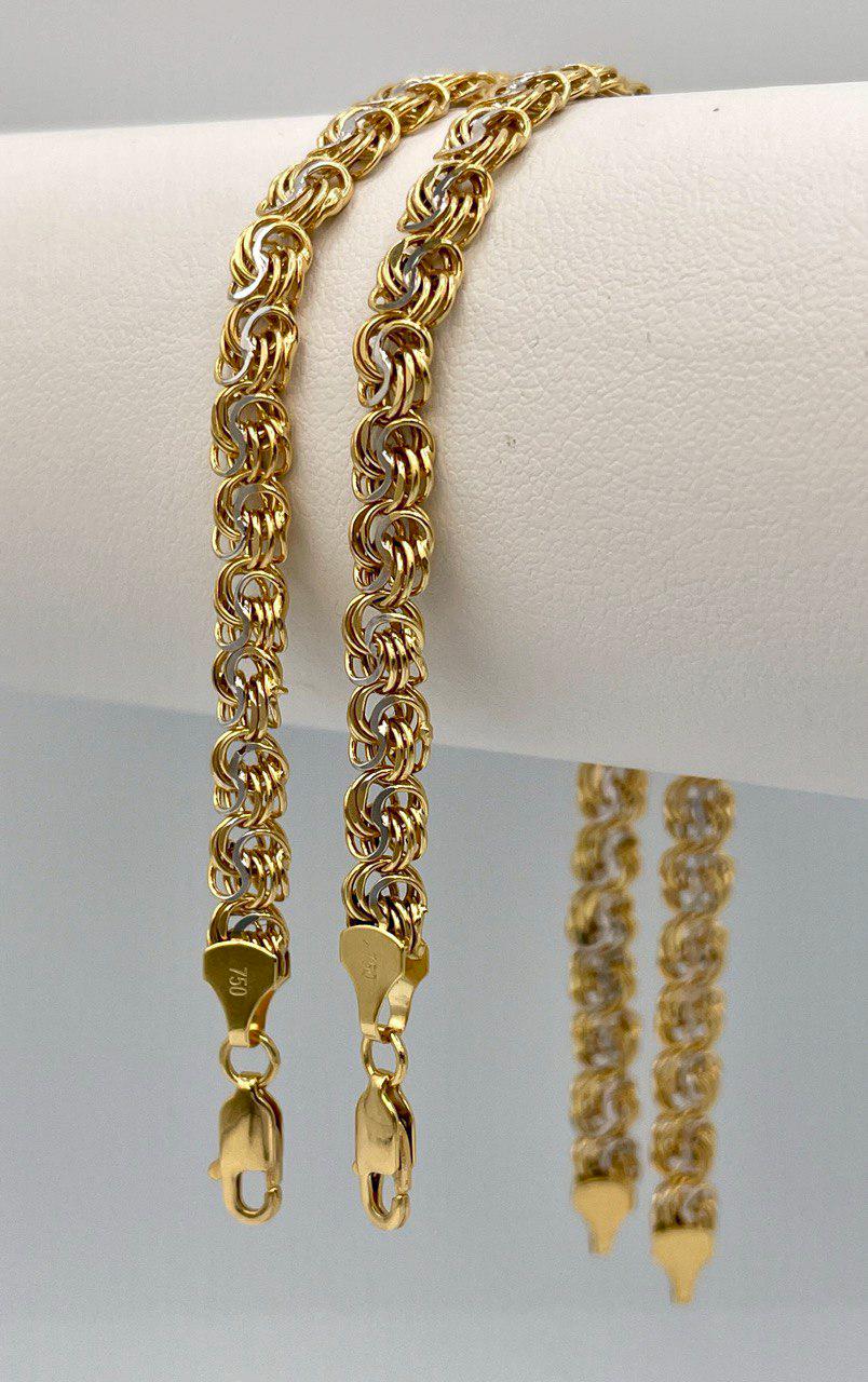 18K Solid Gold Chino Id Chain,Real Gold Chain,6mm Width ,Bracelet link Chain,Diamond Cut Bracelet Chain,7.5"Inch For Her/Him