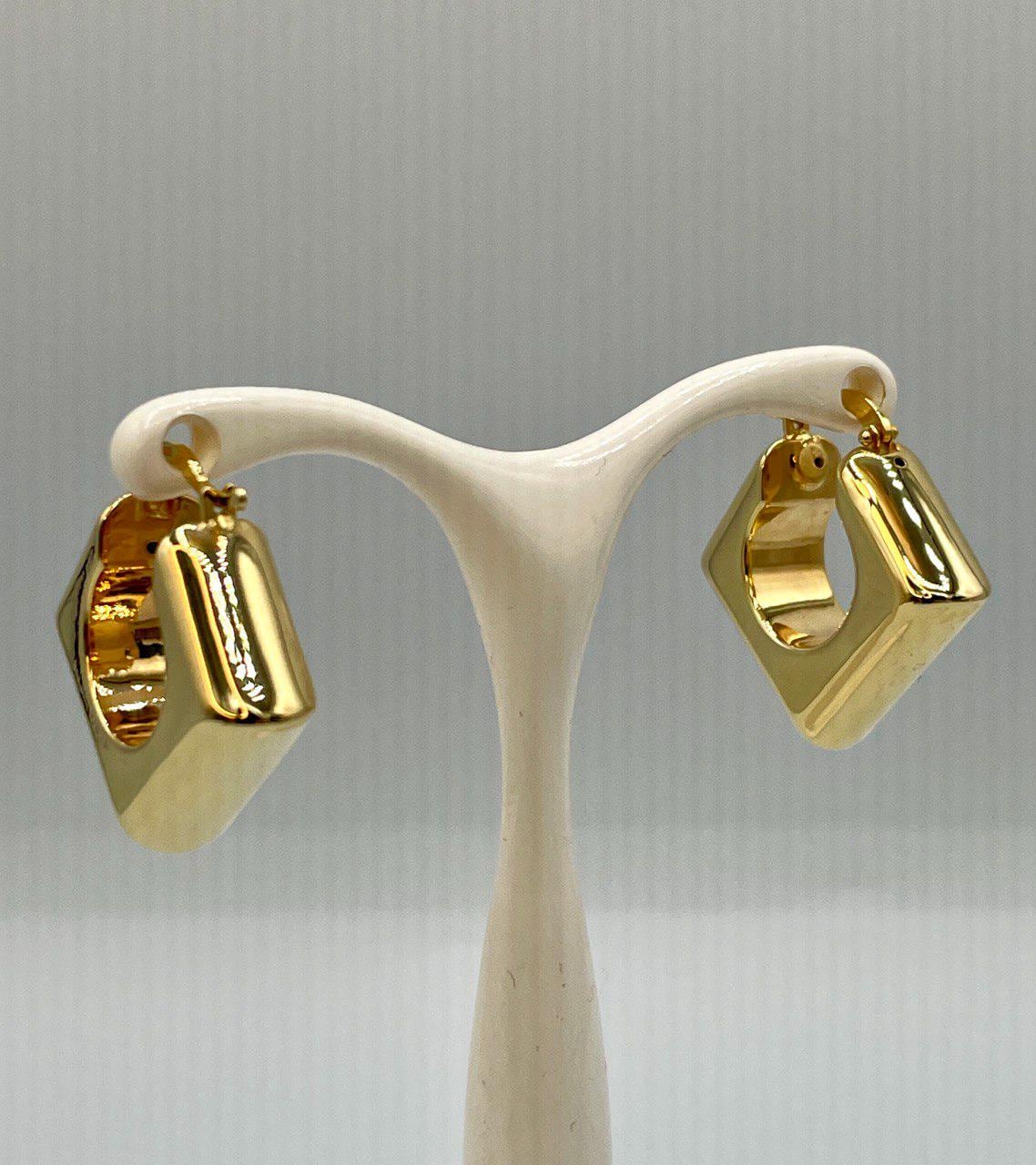 18K Real Gold Thick Hoop Earrings, Chunky Hoops, Polished Chunky Gold Hoop Earrings, Hoops for Women,18K Gold  Hoop Earrings Gift for Her.