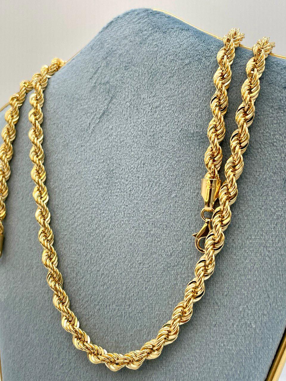 Solid Gold 18k Rope Chain, Chunky Gold Rope Chain,Real Gold Chain,For Him/Her,Birthday Gift,Anniversary Gift.