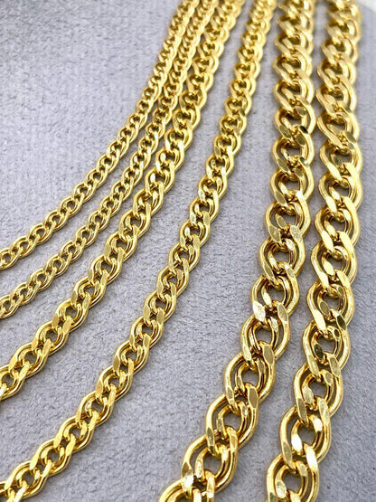 14K Solid Gold Chino Id Chain,Real Gold Chain, 3mm/4.5mm/6.5mm Thickness, Birthday gift For Him/Her