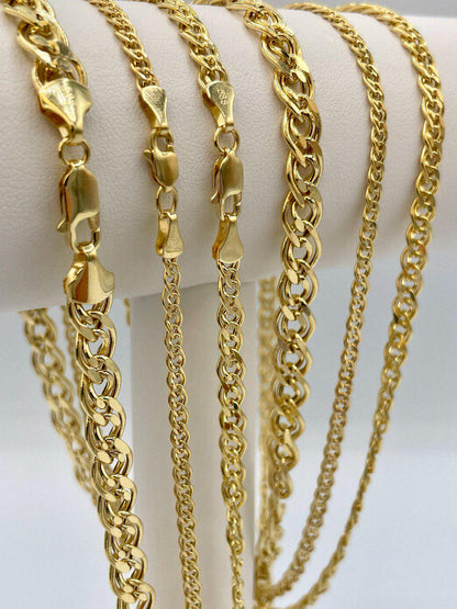 14K Solid Gold Chino Id Chain,Real Gold Chain, 3mm/4.5mm/6.5mm Thickness, Birthday gift For Him/Her