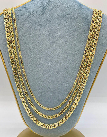 14K Solid Gold Chino Id Chain,Real Gold Chain, 3mm/4.5mm/6.5mm Thickness, Birthday gift For Him/Her