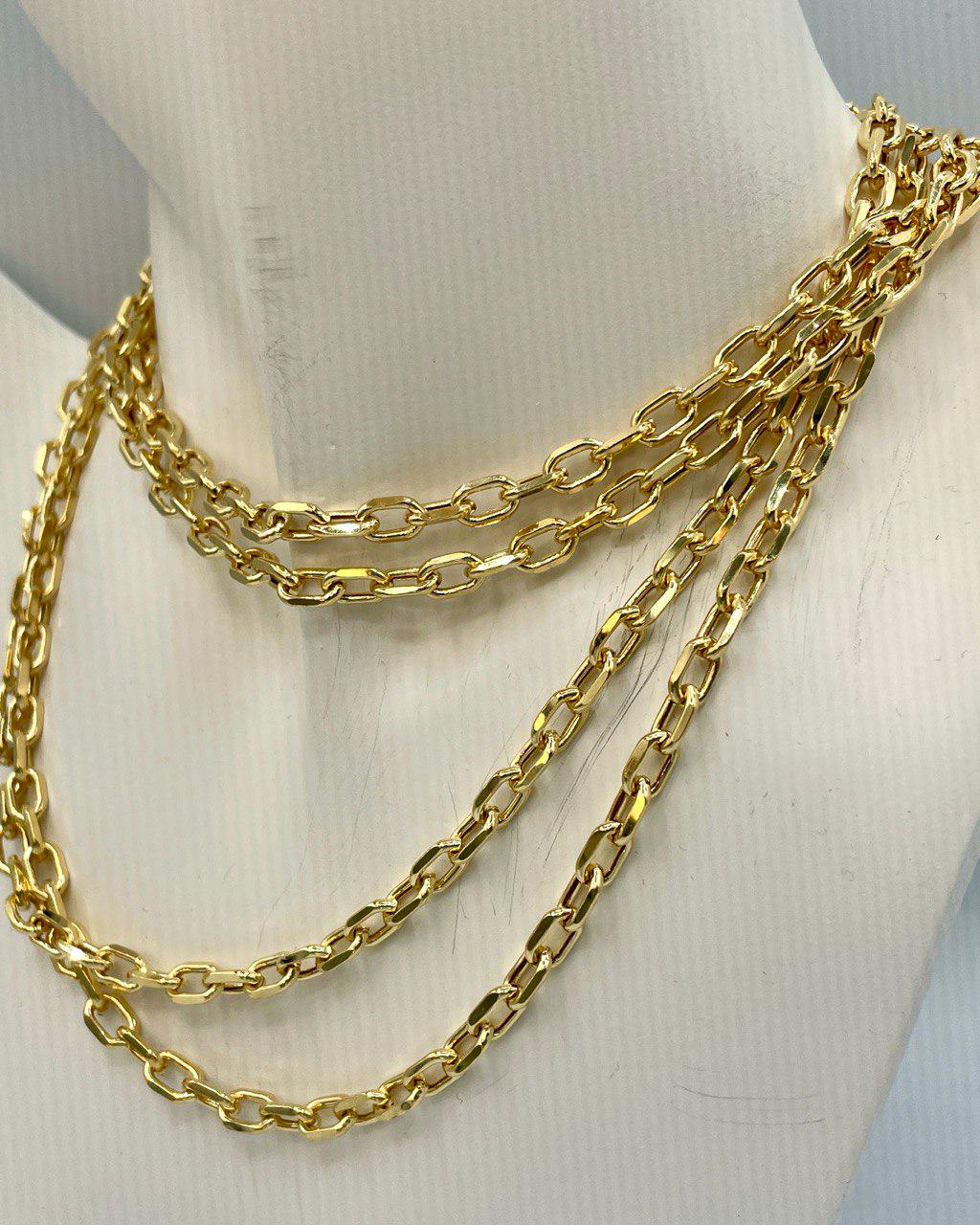 14K Real Solid Gold Diamond Cut, Cable Necklace Chain, Diamond cut Cable Chain (5mm Thickness), Birthday Gift, For Her/Him
