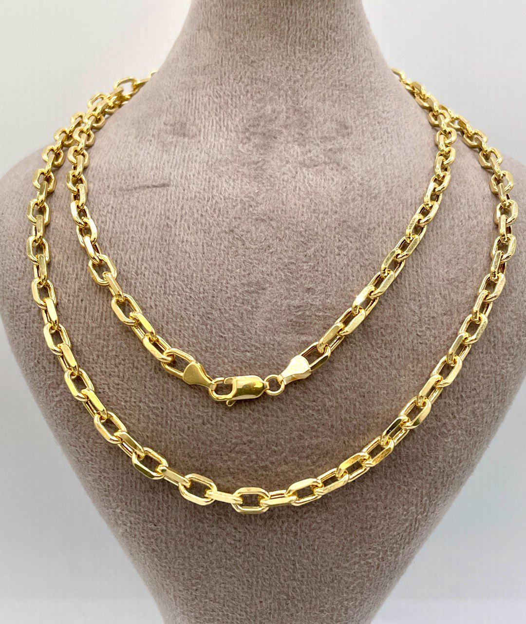 14K Real Solid Gold Diamond Cut, Cable Necklace Chain, Diamond cut Cable Chain (5mm Thickness), Birthday Gift, For Her/Him