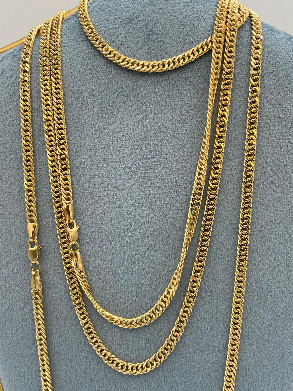 Solid Gold 18K Curb Necklace Chain,Real Gold Curb Necklace,3.5mm Thickness,Miami Cuban Link Chain,For Him/Her