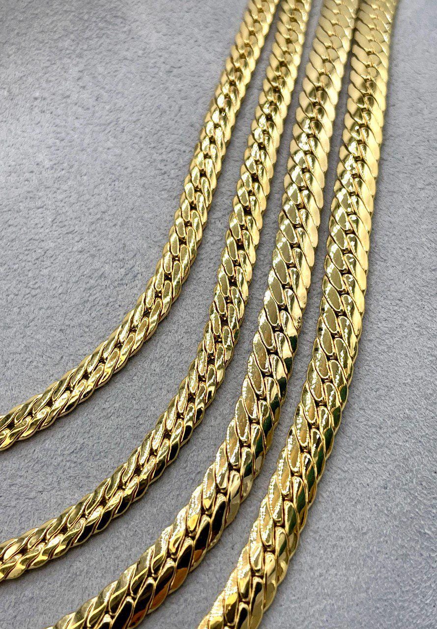 14K Solid Gold Miami Cuban Chain Necklace, Curb Cuban Links Chain, Real 14K Gold Chain for Men/Women,Thick4.5mm 5.5mm  24", 14K Gold Chain!