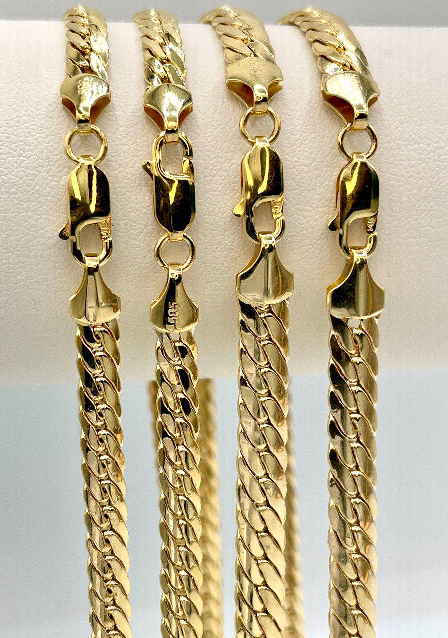 14K Solid Gold Miami Cuban Chain Necklace, Curb Cuban Links Chain, Real 14K Gold Chain for Men/Women,Thick4.5mm 5.5mm  24", 14K Gold Chain!