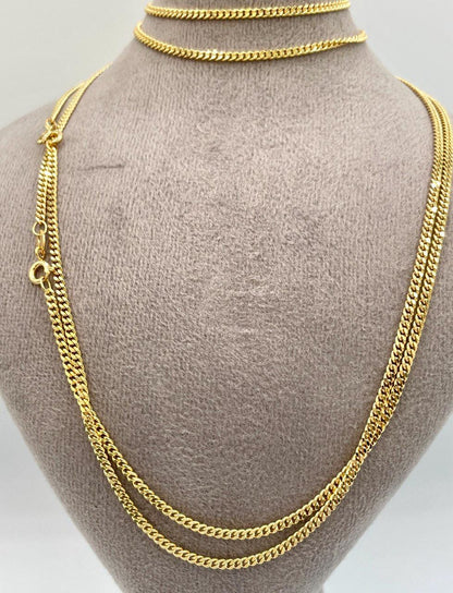 18k gold curb chain necklace 