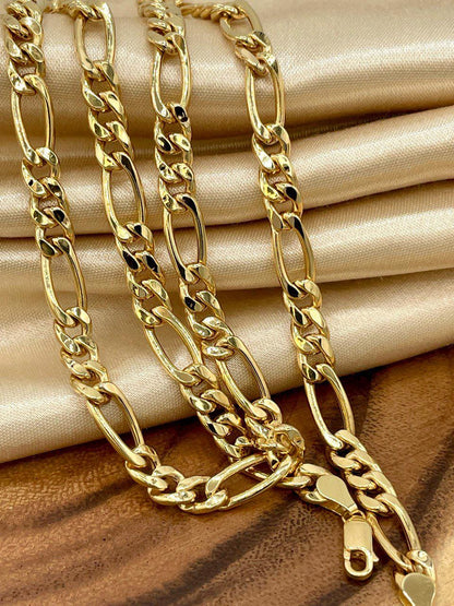 yellow gold figaro necklace
