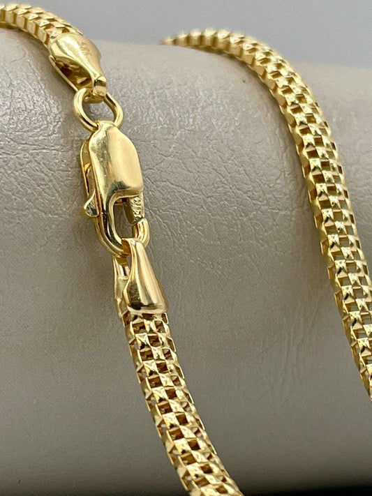 14Karat Gold Snake Necklace Chain,Real 14Karat Gold,Yellow Gold(4mm)Thick,Birthday Gift, Gift For Men/Women,Anniversary Gift,Gift FOR Mom.