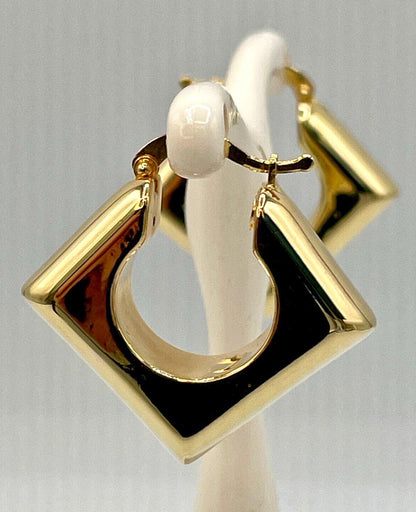 18K Real Gold Thick Hoop Earrings, Chunky Hoops, Polished Chunky Gold Hoop Earrings, Hoops for Women,18K Gold  Hoop Earrings Gift for Her.