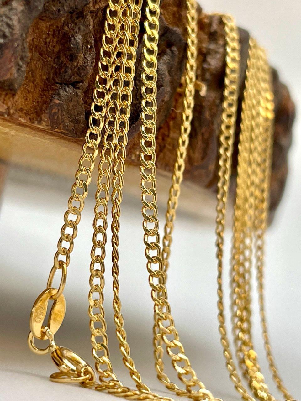 18K GOLD CURB NECKLACE Chain (1.5mm)Thickness, Real Gold,Solid Gold,For Him,For Her,Birthday Gift,Anniversary Gift,Gift For Dad/Mum.