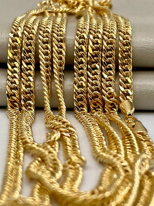 Solid Gold 18K Curb Necklace Chain,Real Gold Curb Necklace,3.5mm Thickness,Miami Cuban Link Chain,For Him/Her
