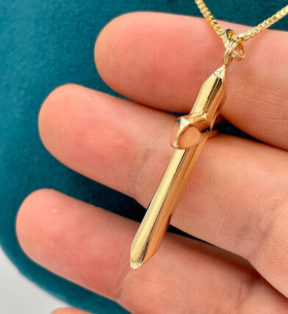 Luxury 18K Solid Gold Cross Pendant with Box Chain_Timeless & Elegant, Sleek Box Chain For Men/Women, Premium Quality Cross (2" inch)Height.