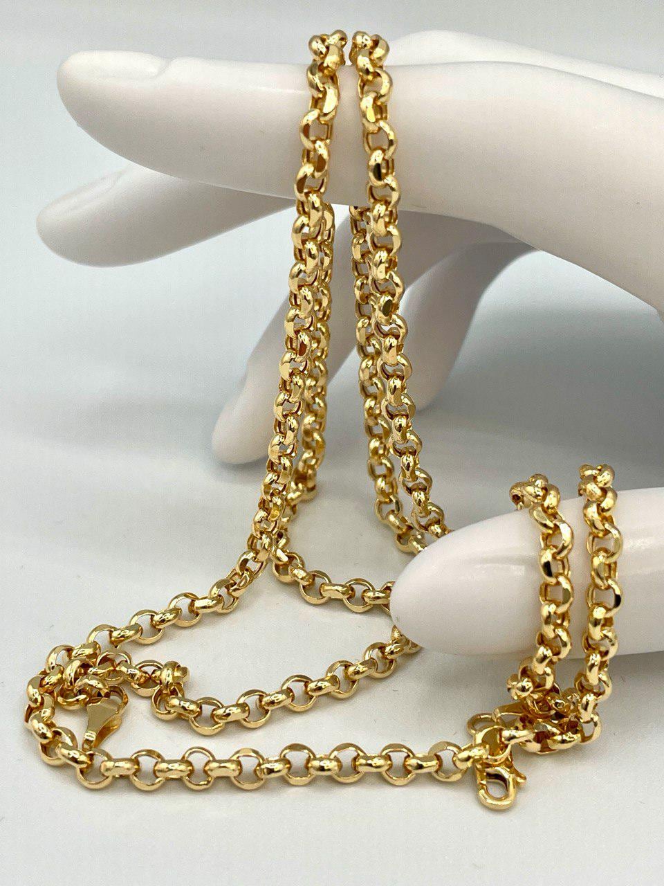 14K Solid Gold Rolo Necklace Chain, Real Gold Chain,(4mm) Thickness, Classic & Durable Design, Birthday Gift Her/Him!