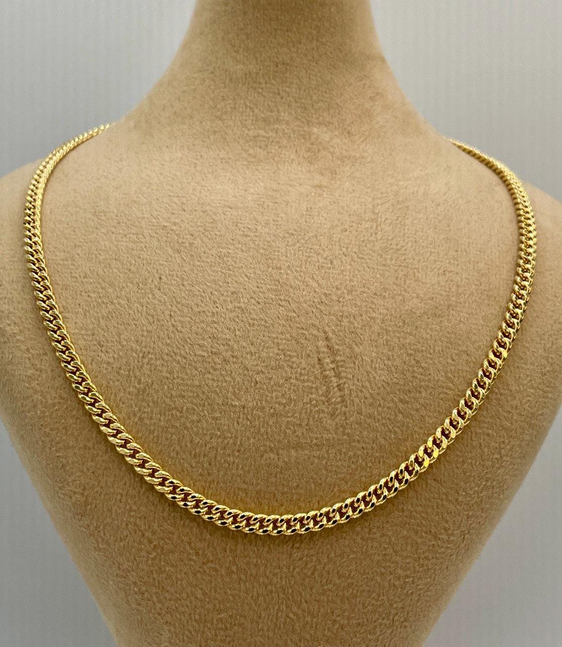 14K Solid Gold Curb Necklace, Real Solid Gold, Cuban Necklace Gold, Necklace Chain ,Gift For Her/Him