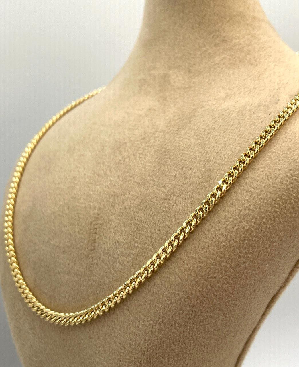 14K Solid Gold Curb Necklace, Real Solid Gold, Cuban Necklace Gold, Necklace Chain ,Gift For Her/Him