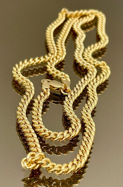 14K Solid Gold Curb Necklace, Real Solid Gold, Cuban Necklace Gold, Necklace Chain ,Gift For Her/Him