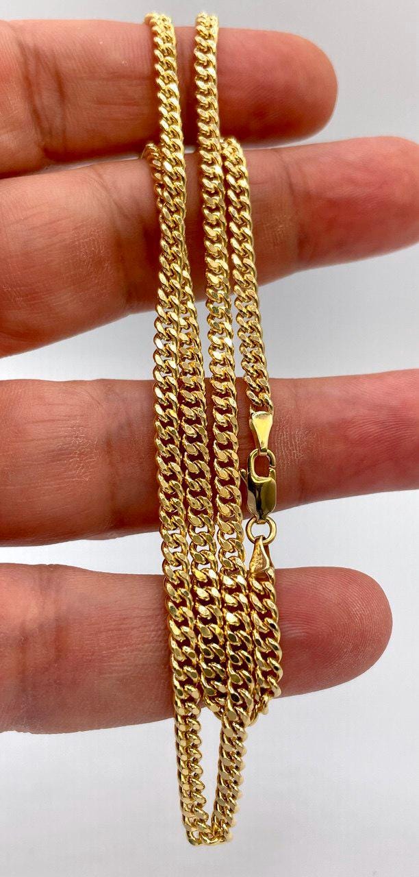 14K Solid Gold Curb Necklace, Real Solid Gold, Cuban Necklace Gold, Necklace Chain ,Gift For Her/Him