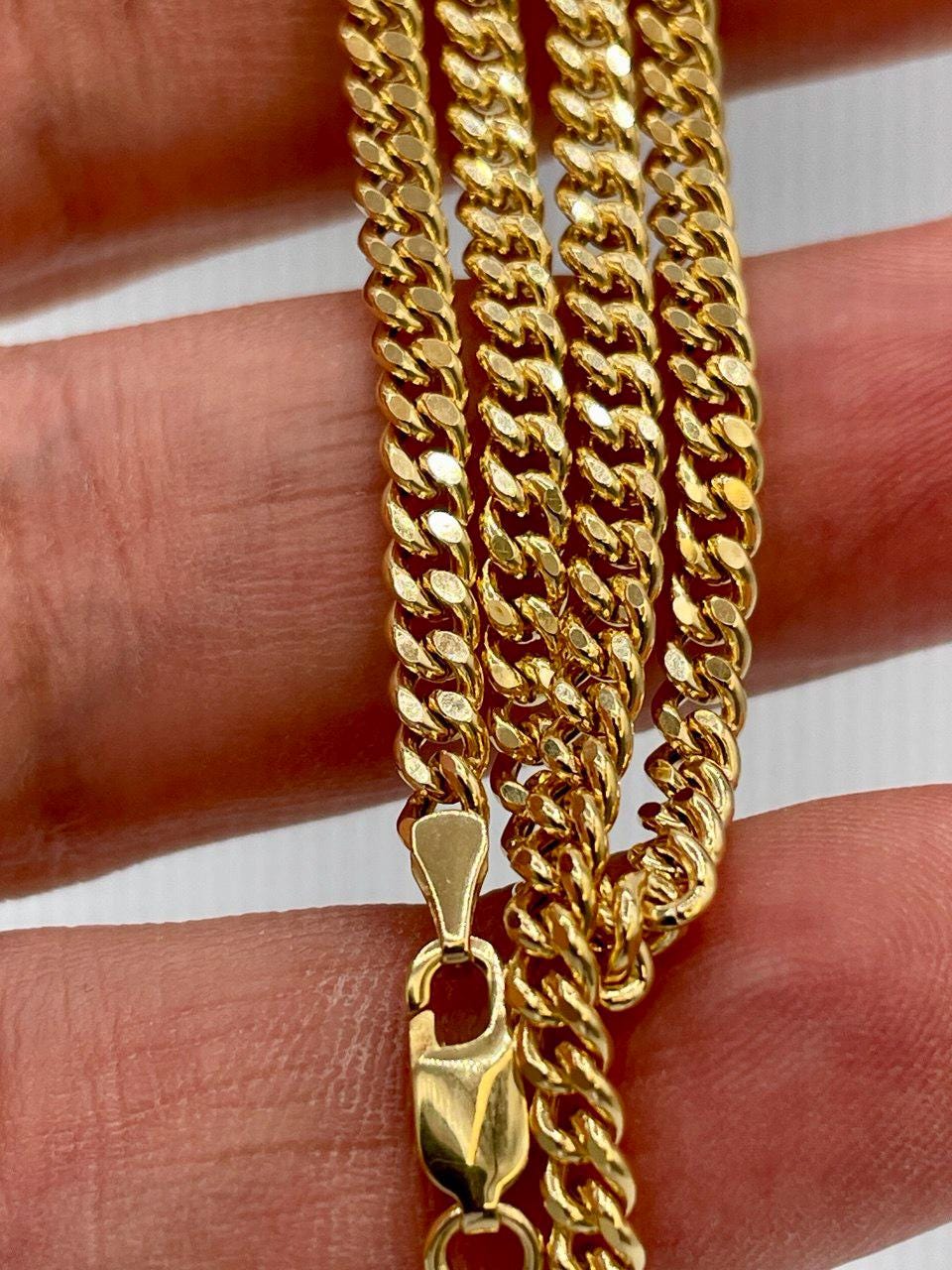 14K Solid Gold Curb Necklace, Real Solid Gold, Cuban Necklace Gold, Necklace Chain ,Gift For Her/Him