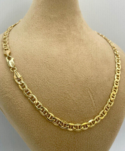 14K Solid Gold Necklace Chain, Anchor Necklace Chain Link,(5 mm)Width, Birthday Gift Her/Him