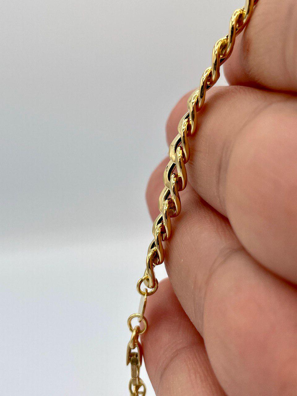 18K GOLD CURB BRACELET, Real Gold  (5.5mm) 7"_7.5"_8"_8.5"Christmas Gift, Birthday Gift, For Him , For Her, Anniversary Gift.