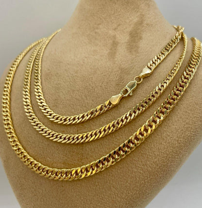 14K Gold Curb Chain Necklace,Solid Gold,Real Gold ,Miami Cuban Necklace,(4mm& 5mm Width),Gift For Her/Him!