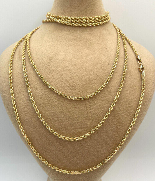 18K GOLD ROPE CHAIN 2mm,Real Gold ,Christmas Gift, Birthday Gift, Anniversary Gift, For Her, For Him, Girlfriend Gift, Boyfriend Gift.