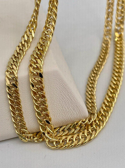 14K Gold Curb Chain Necklace,Solid Gold,Real Gold ,Miami Cuban Necklace,(4mm& 5mm Width),Gift For Her/Him!